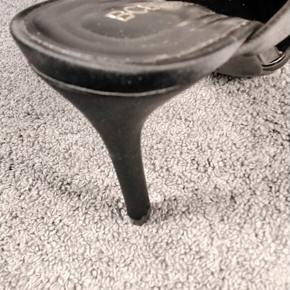 BCBGeneration Shoes Womens Size 6.5 Black Rhinestone Bows Pointed Toe Mule Heels - Picture 6 of 11